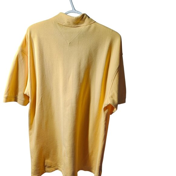 Tommy Hilfiger Yellow Polo Shirt Mens Size L 100% Cotton Classic Fit Short Sleev - Picture 5 of 5